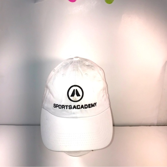 SPORTS ACADEMY Hat Cap Men’ s Adjustable White Logo Strapback - Picture 1 of 6